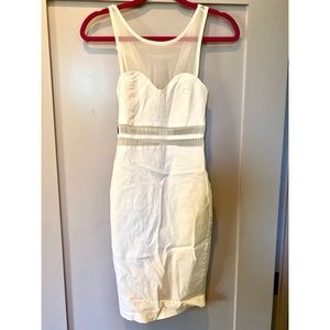 White Lace Mesh Bodycon Dress